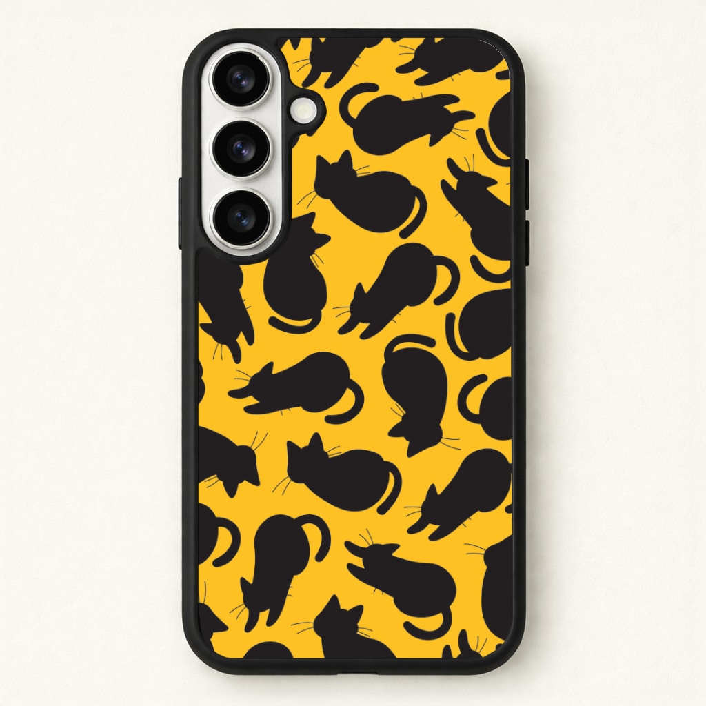 Black Cat Silhouettes Pattern Phone Case - Galaxy S26 / Standard