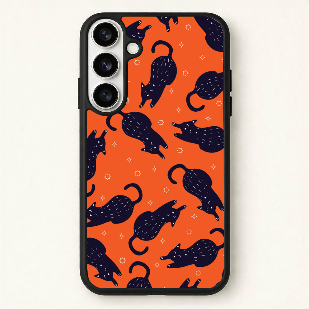 Black Cats And Stars Pattern Phone Case - Galaxy S26 / Standard