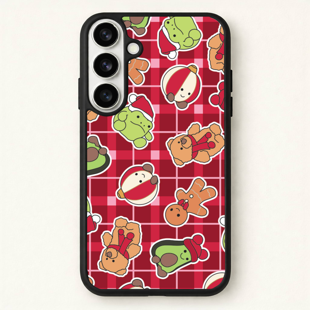 Christmas Plushies Tartan Pattern Phone Case - Galaxy S26 / Standard