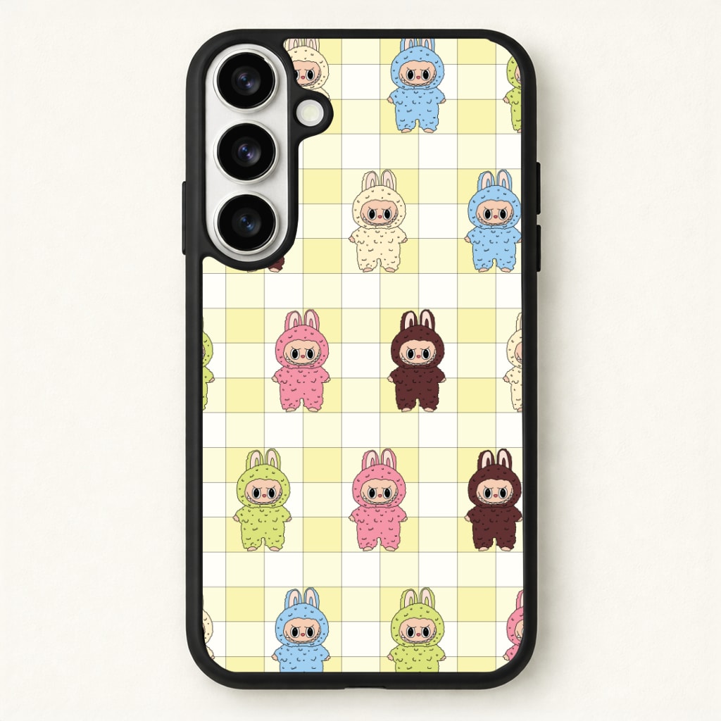 Cute Colourful Monsters Checkered Pattern Phone Case - Galaxy S26 / Standard