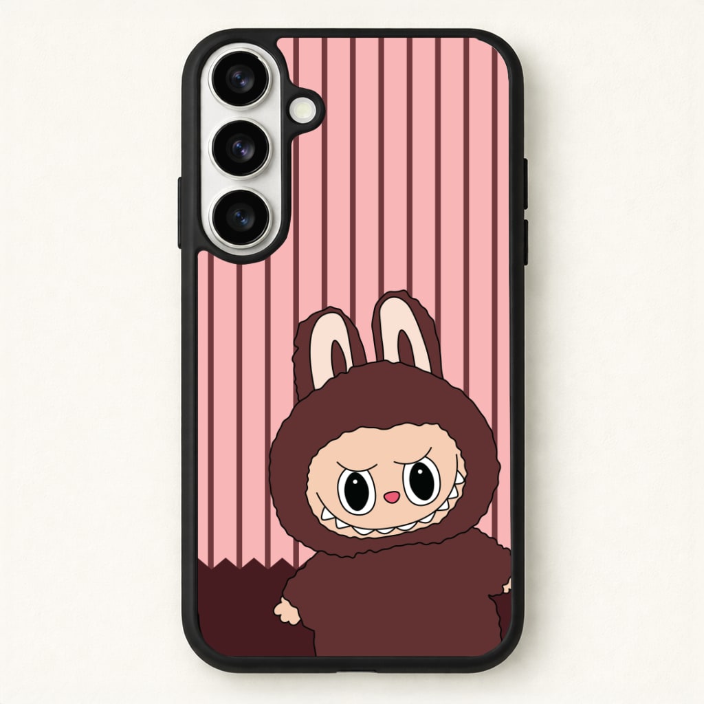Stripey Cute Brown Monster Phone Case - Galaxy S26 / Standard