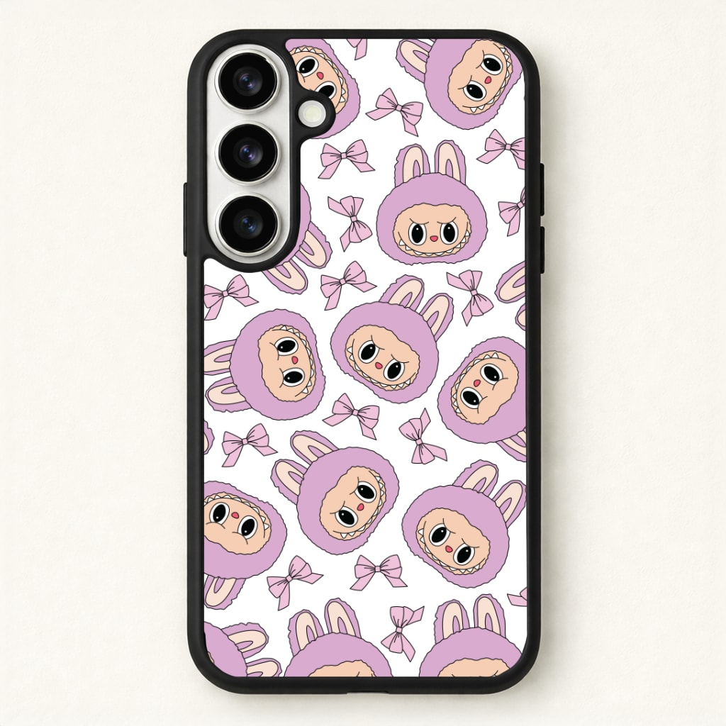Cute Purple Monster And Bows Pattern Phone Case - Galaxy S26 / Standard