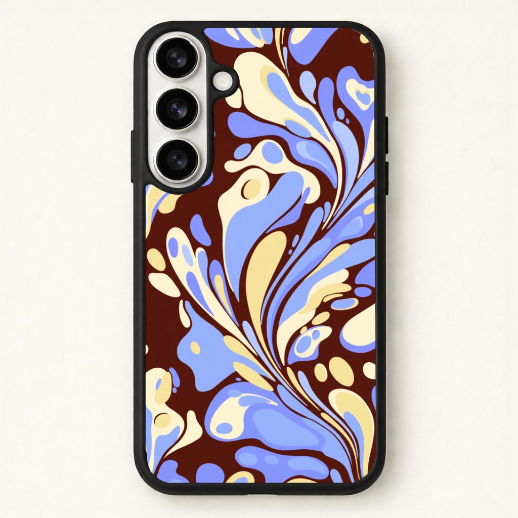 Blue, Yellow & Brown Marble Swirl Phone Case