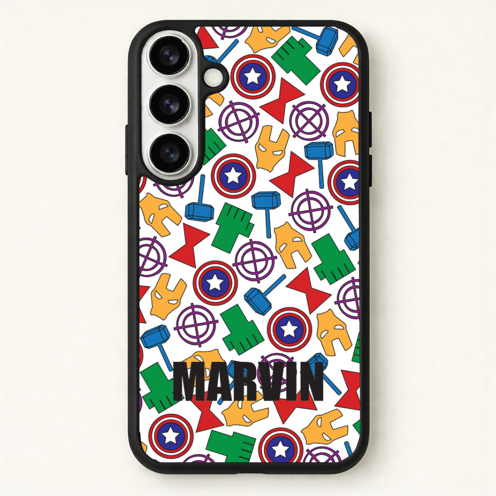 Icon Pattern - Personalised Superhero Comic Phone Case - Galaxy S26 / Standard