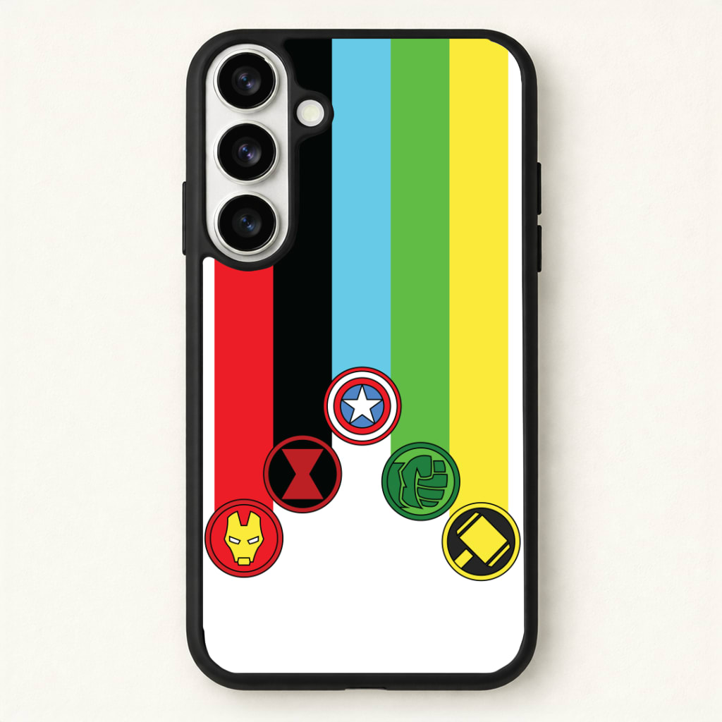 Superhero Team Colourful Symbols Phone Case - Galaxy S26 / Standard