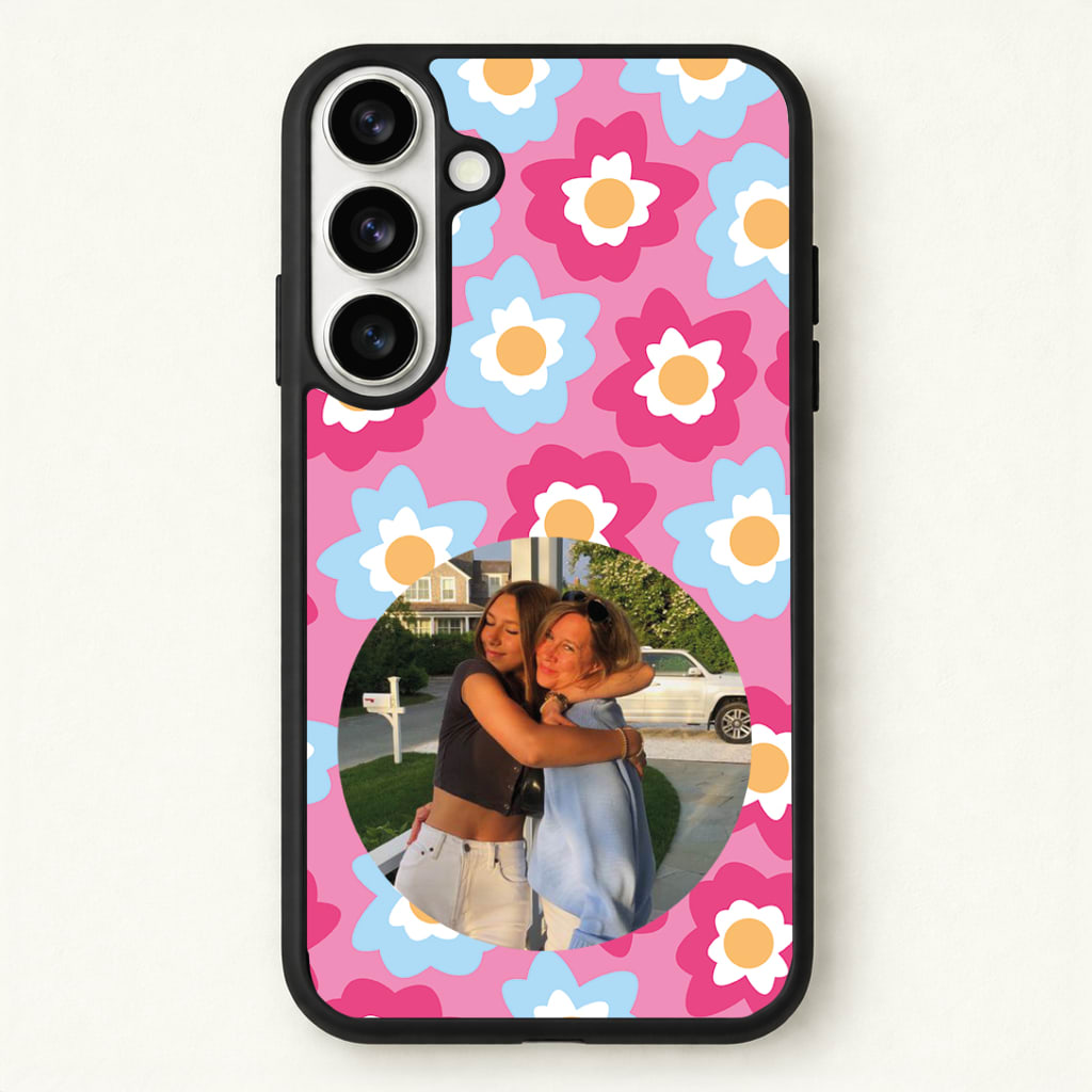 Pink And Blue Flower Pattern - Personalised Mother's Day Phone Case - Galaxy S26 / Standard