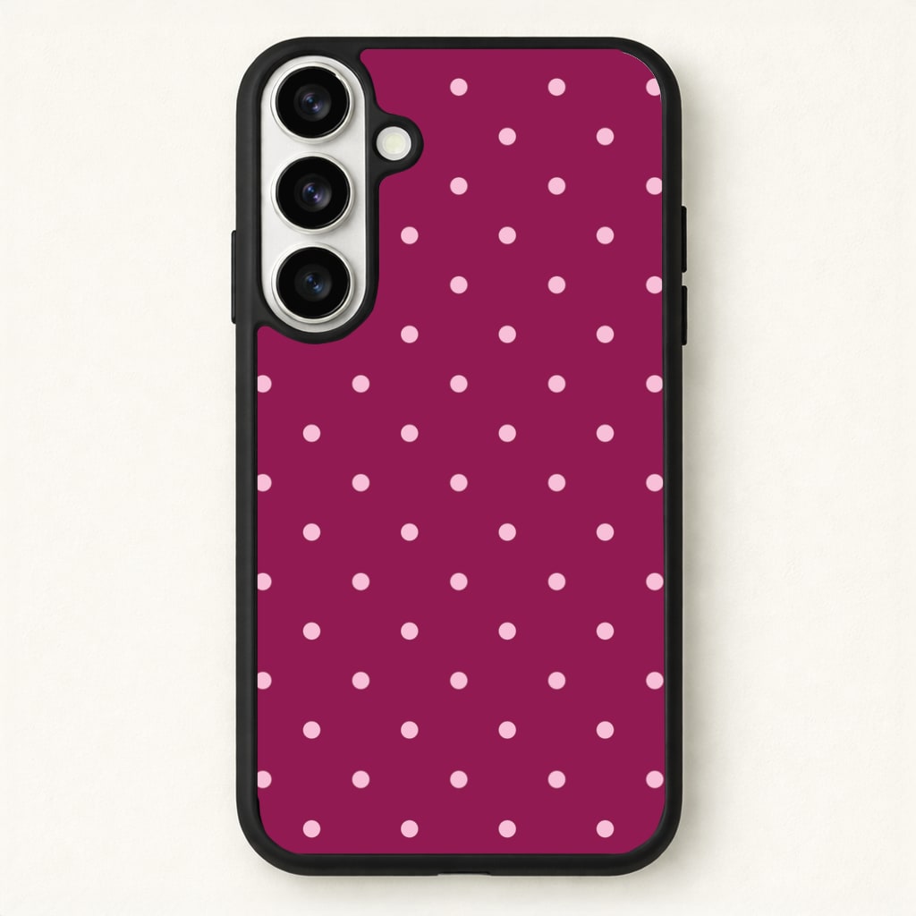 Raspberry Polka Dots Phone Case - Galaxy S26 / Standard
