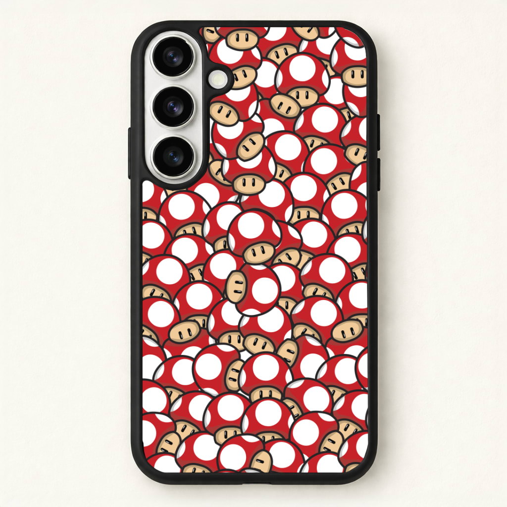 Mushroom Pattern - Red Phone Case - Galaxy S26 / Standard