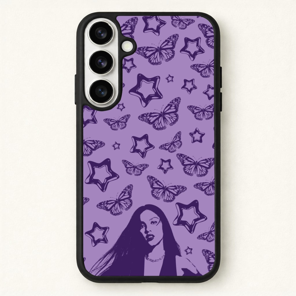 Stars And Butterflies Pattern Phone Case - Galaxy S26 / Standard