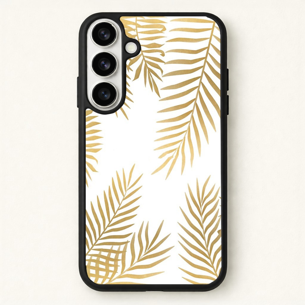 Gold Palm Leaf Pattern Phone Case - Galaxy S26 / Standard