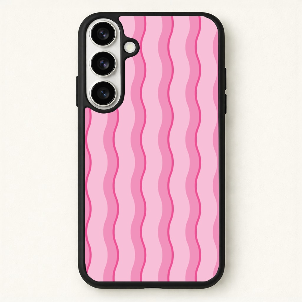 Pink Wavy Stripes Pattern Phone Case - Galaxy S26 / Standard