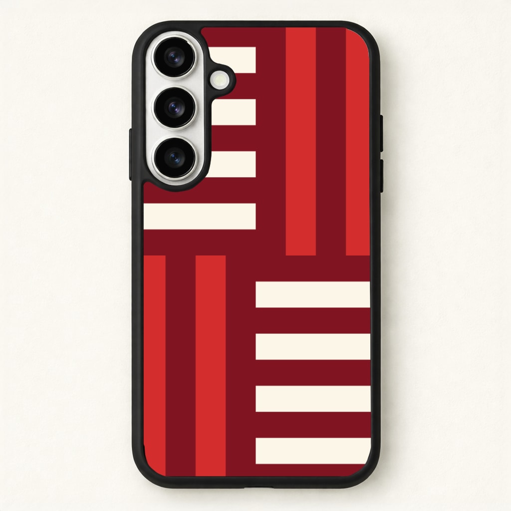 Red And White Geometric Stripes Phone Case - Galaxy S26 / Standard