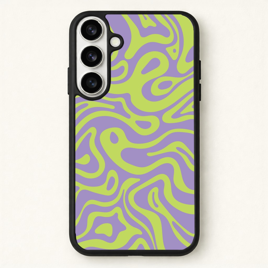 Green And Purple Waves Pattern Phone Case - Galaxy S26 / Standard