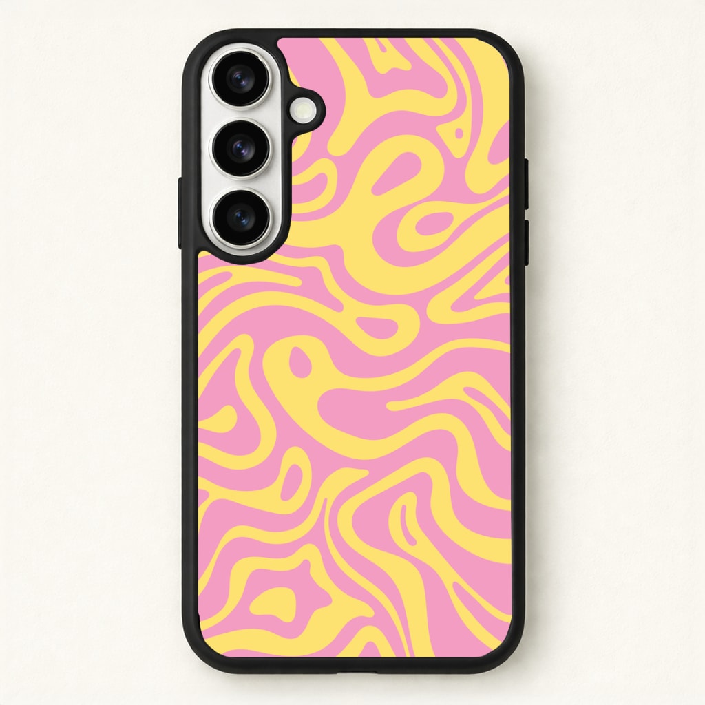 Yellow And Pink Waves Pattern Phone Case - Galaxy S26 / Standard