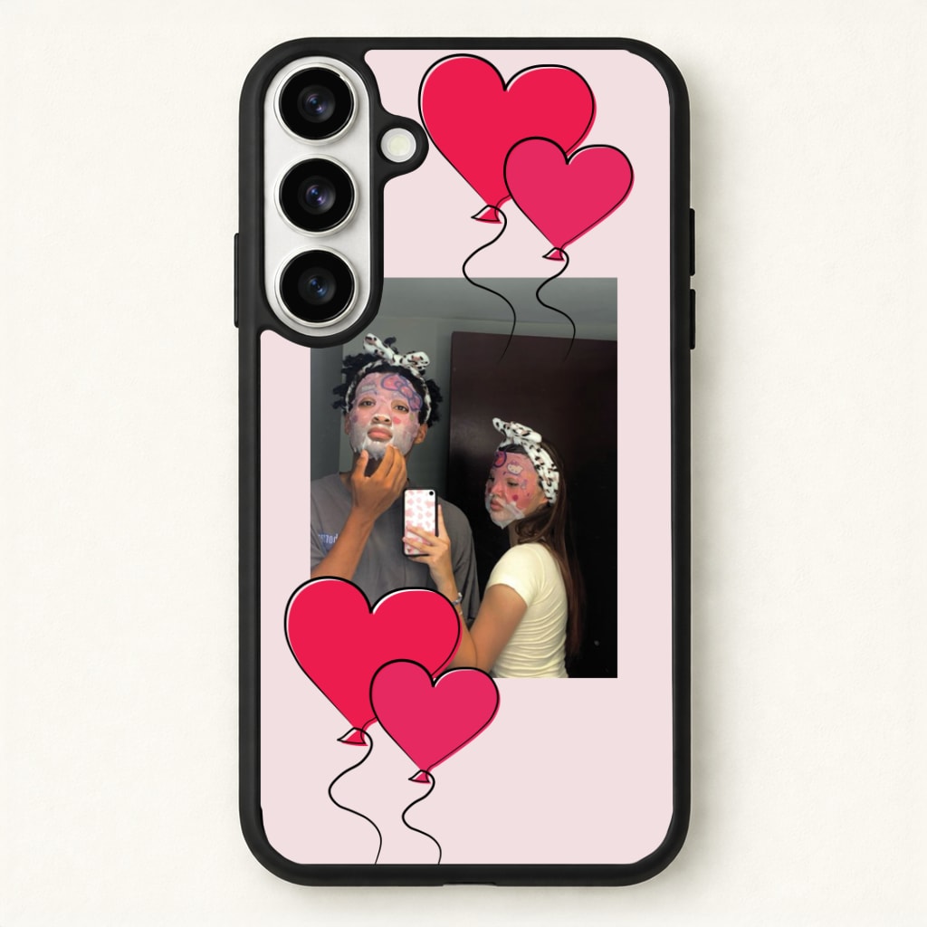 Heart Balloons - Personalised Couples Phone Case - Galaxy S26 / Standard