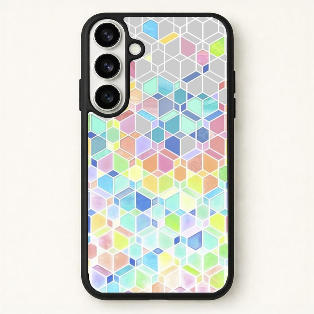 Bright Hexagon Pattern Phone Case - Galaxy S26 / Standard