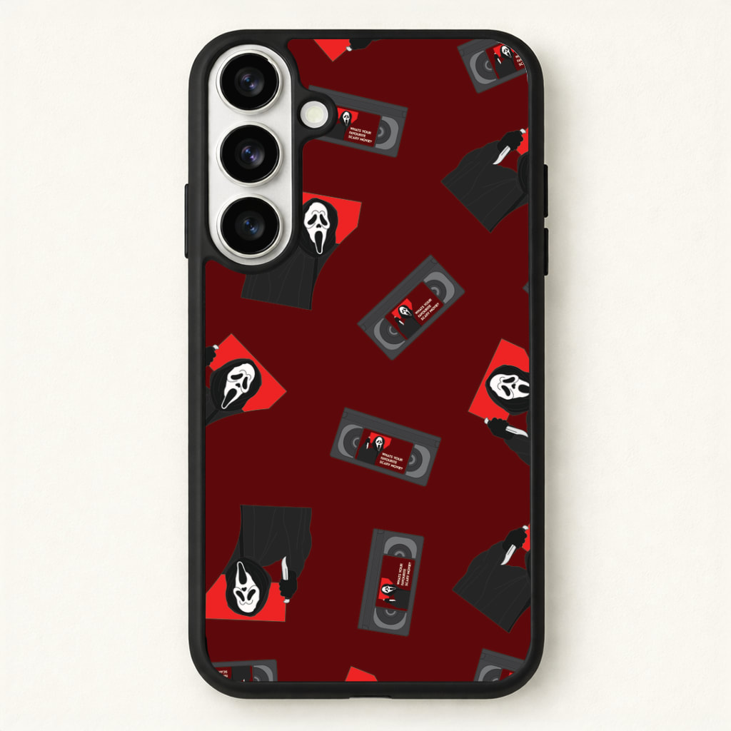 VHS & Ghostface Pattern Phone Case - Galaxy S26 / Standard