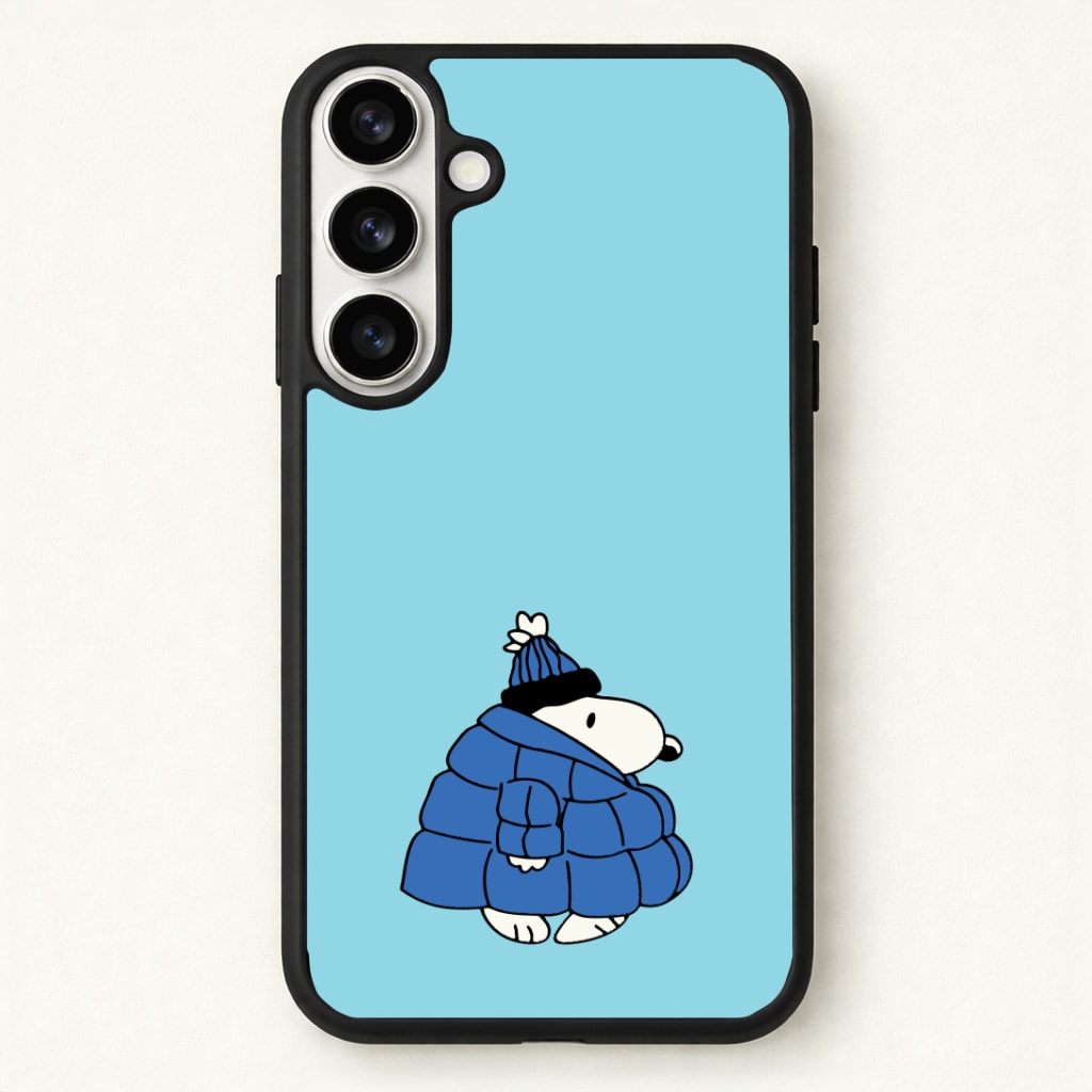 Cartoon Beagle Puffer Jacket Blue Phone Case - Galaxy S26 / Standard