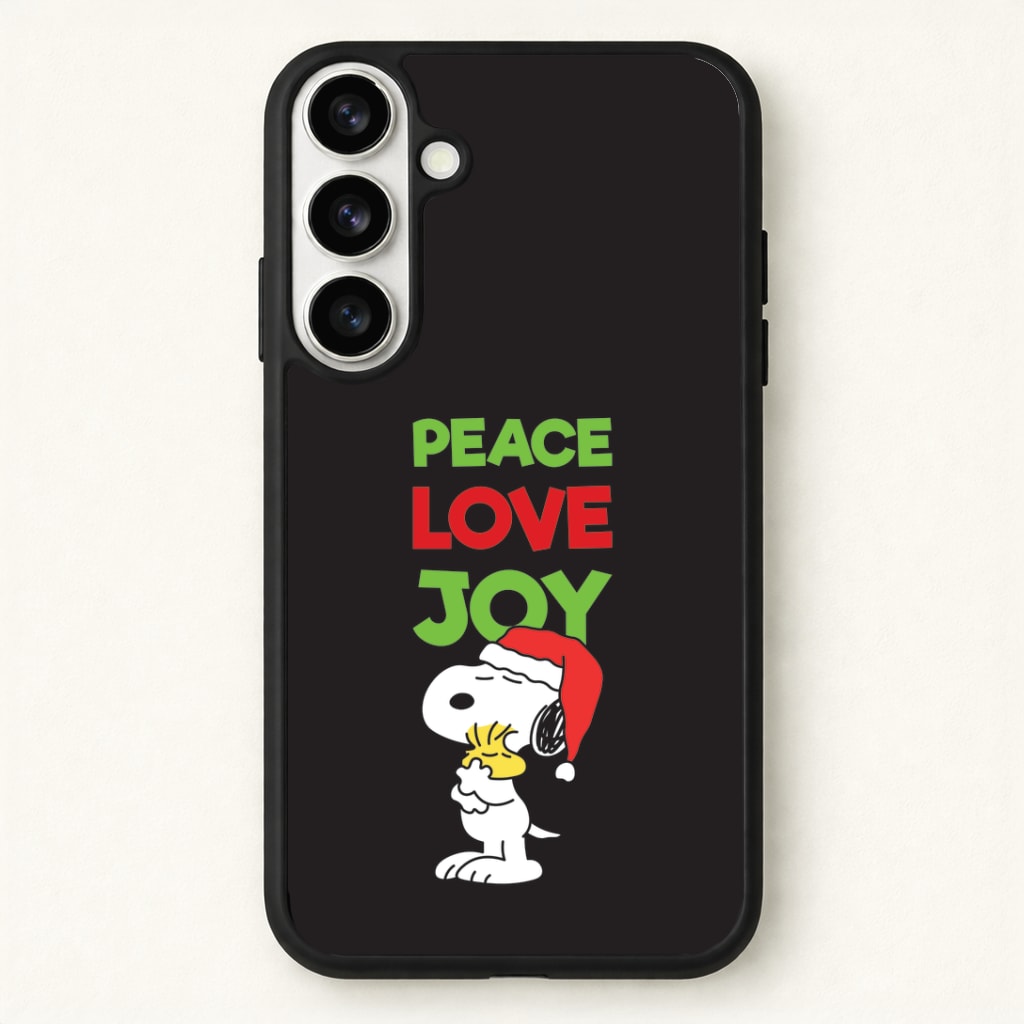 Peace, Love, Joy Christmas Cartoon Beagle Phone Case - Galaxy S26 / Standard