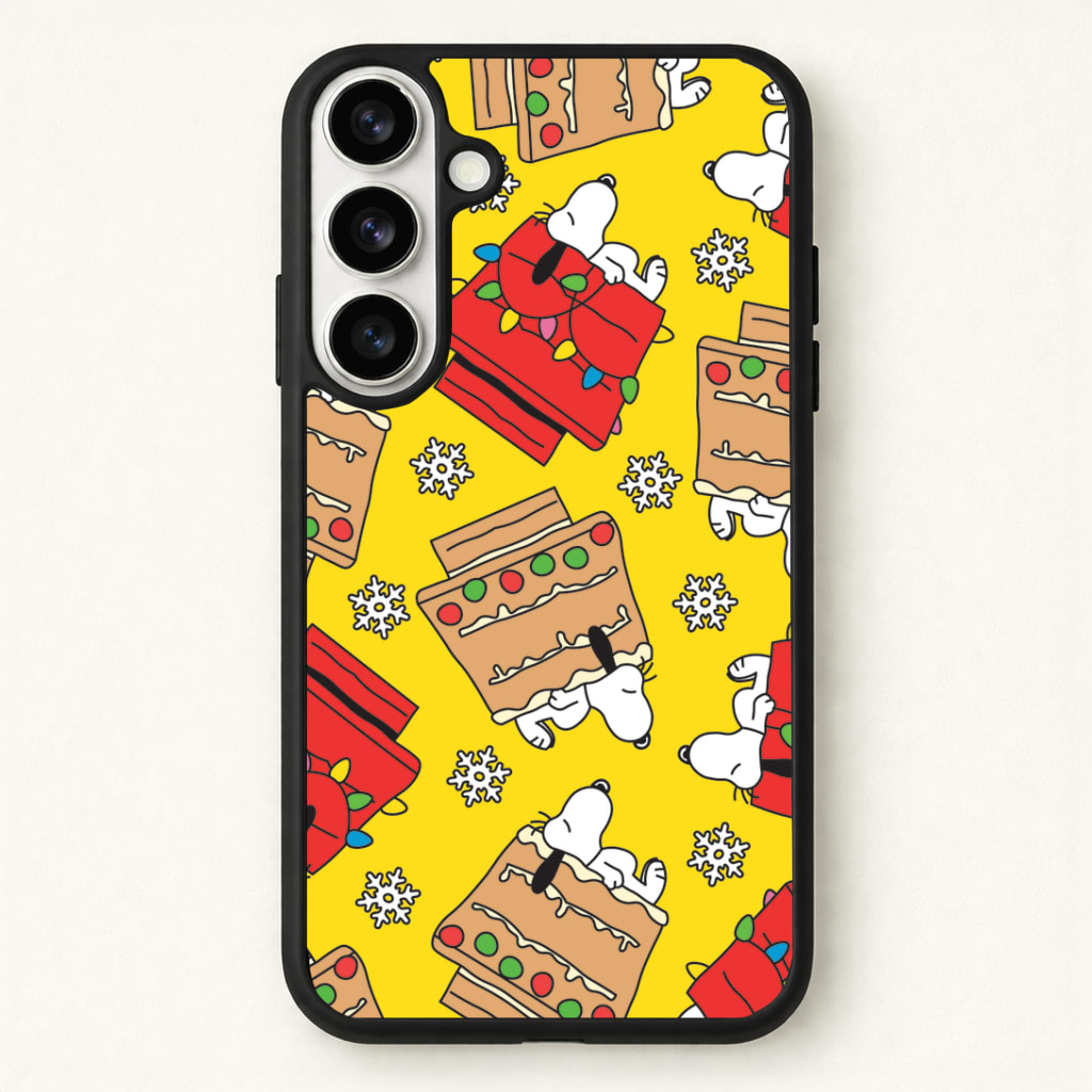 Cartoon Beagle Fairylights And Gingerbead Pattern Phone Case - Galaxy S26 / Standard