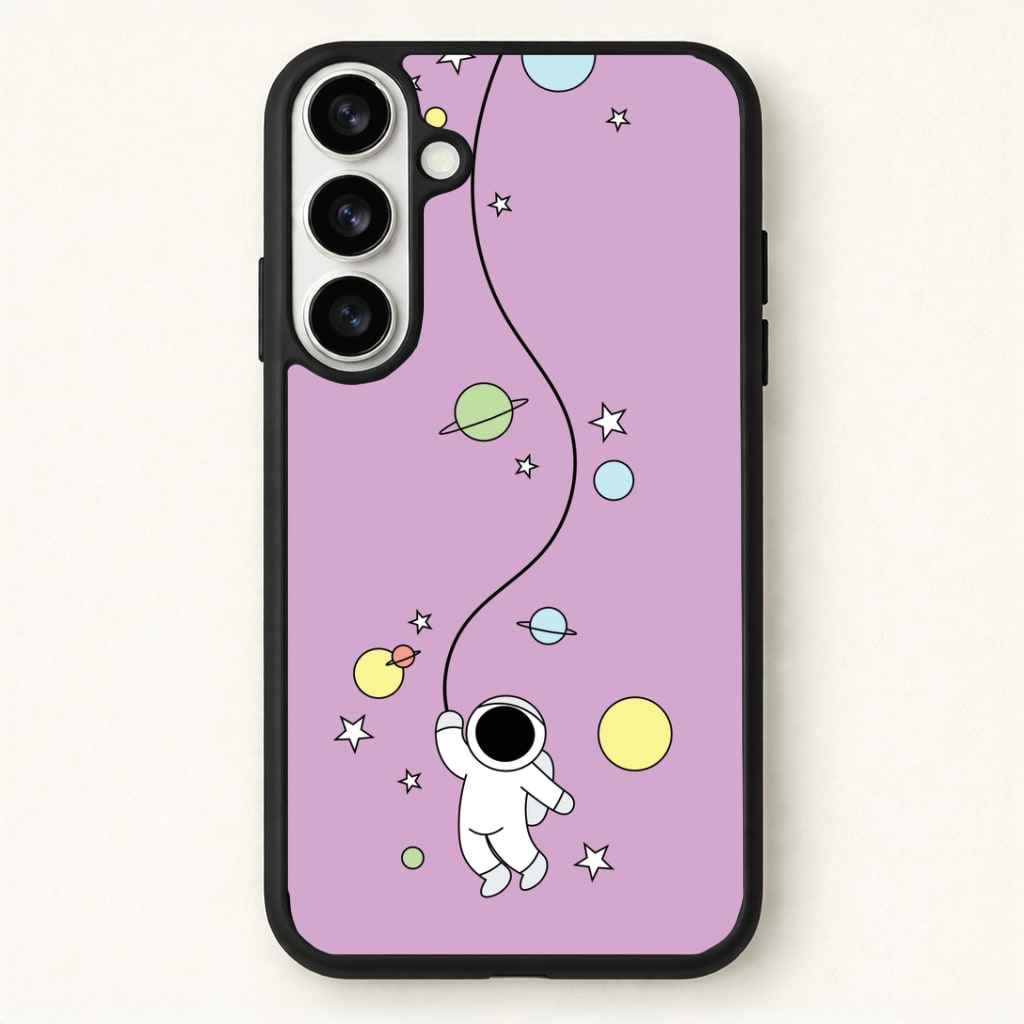 Cute Hanging Astronaut Phone Case - Galaxy S26 / Standard