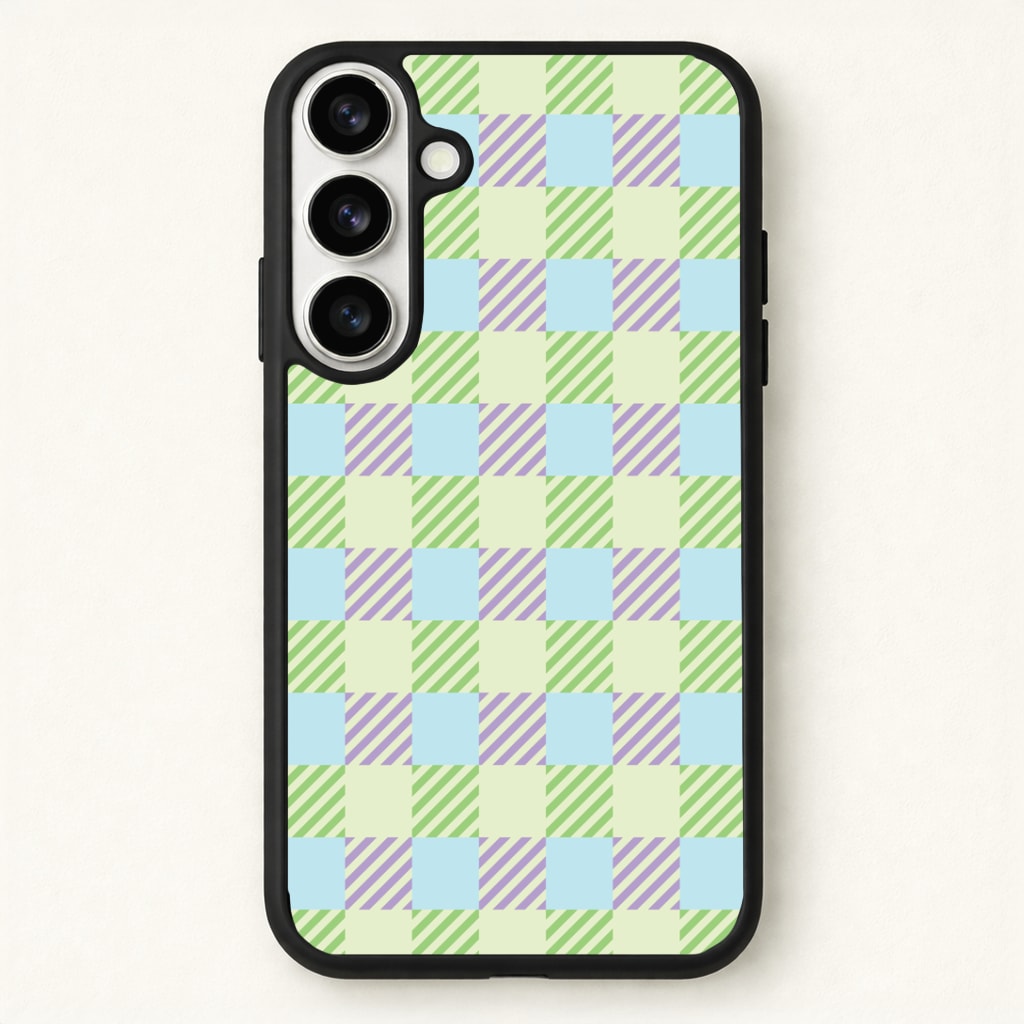 Green And Purple Checkered Phone Case - Galaxy S26 / Standard