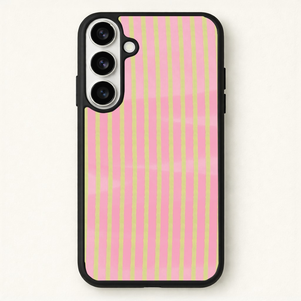Pink Meadow Stripes Phone Case - Galaxy S26 / Standard