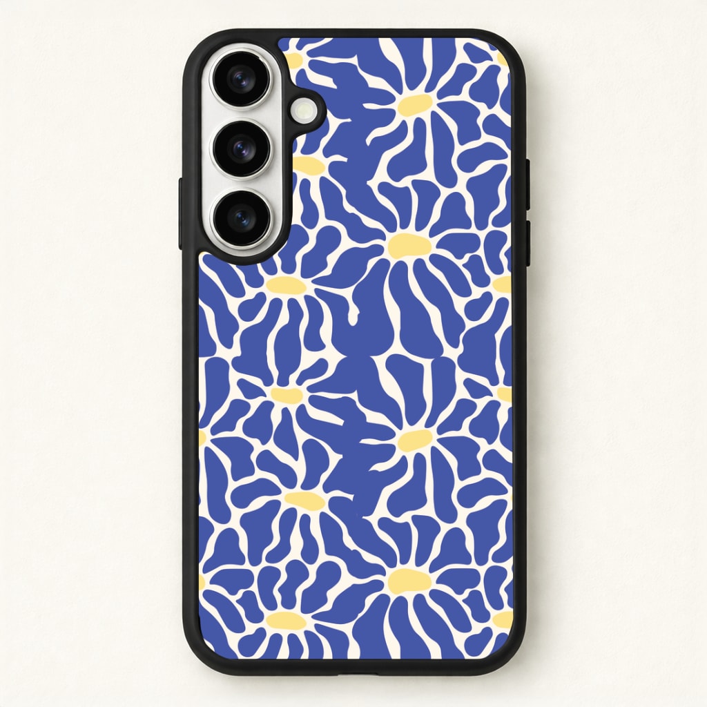 Dark Blue Flowers - Summer Phone Case - Galaxy S26 / Standard