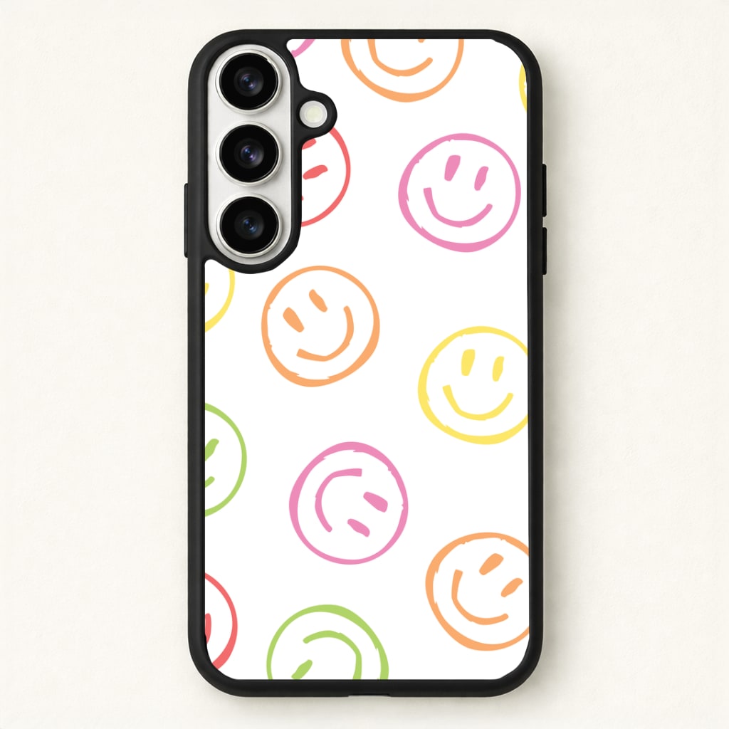 Colourful Sketched Smileys Pattern Phone Case - Galaxy S26 / Standard