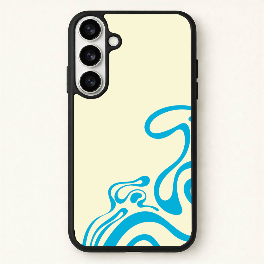 Blue Waves Corner Pattern Phone Case - Galaxy S26 / Standard