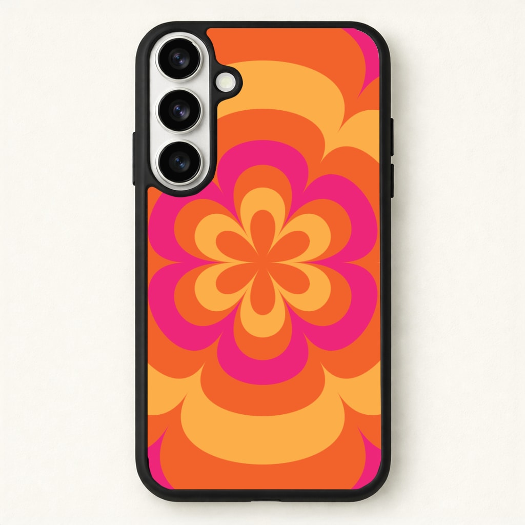 Sunset Trippy Flower Pattern Phone Case - Galaxy S26 / Standard