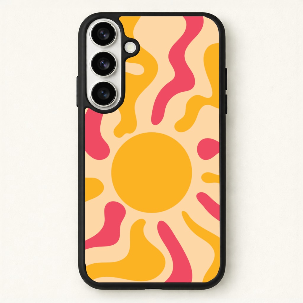 Yellow And Pink Abstract Sun Phone Case - Galaxy S26 / Standard