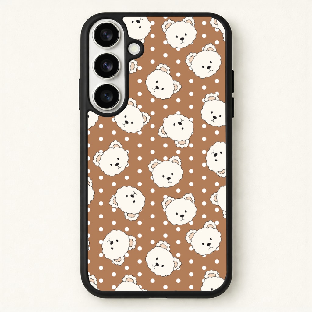 Cream Teddy Bears And Dots Pattern 2 Phone Case - Galaxy S26 / Standard