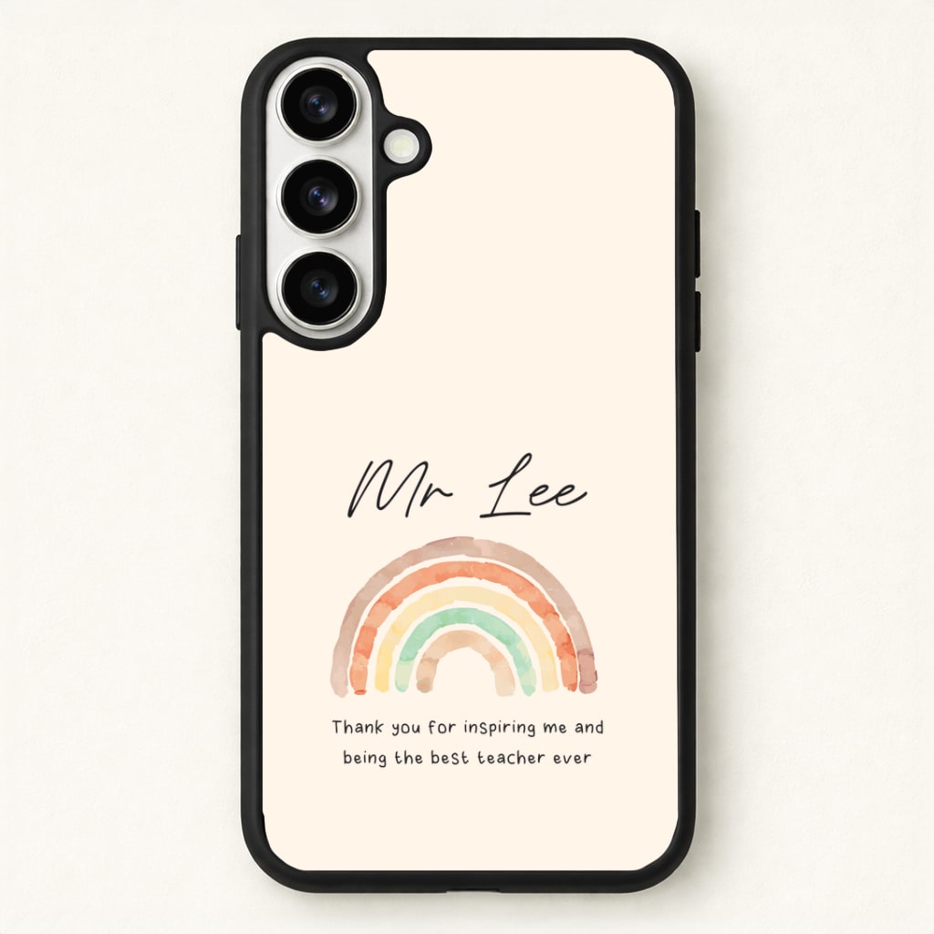 Beige Personalised Teacher Rainbow  Phone Case - Galaxy S26 / Standard