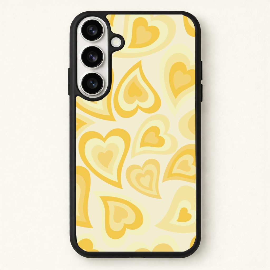Yellow Hearts - Trippy Patterns Phone Case - Galaxy S26 / Standard