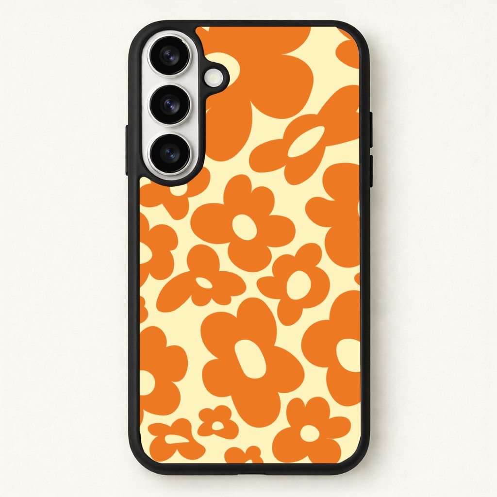 Orange Flowers - Trippy Patterns Phone Case - Galaxy S26 / Standard