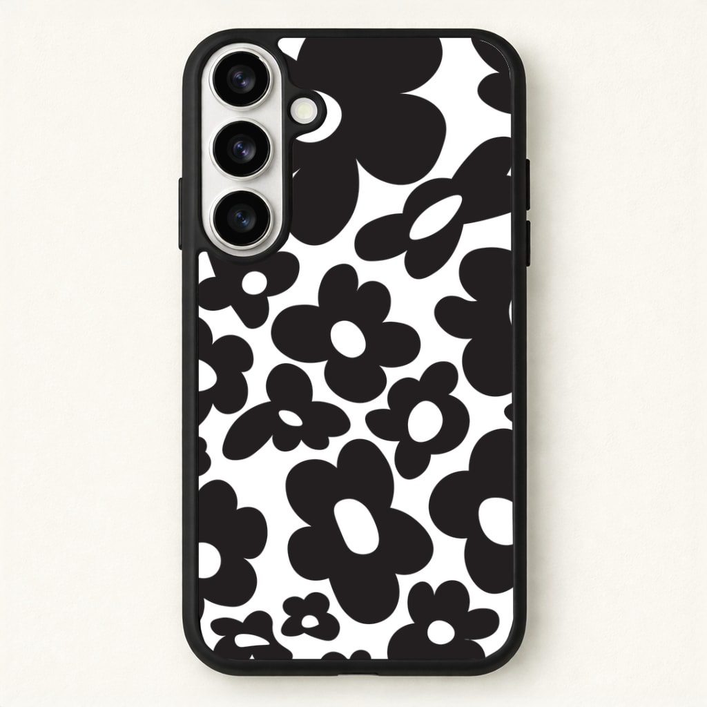 Black Flowers - Trippy Patterns Phone Case