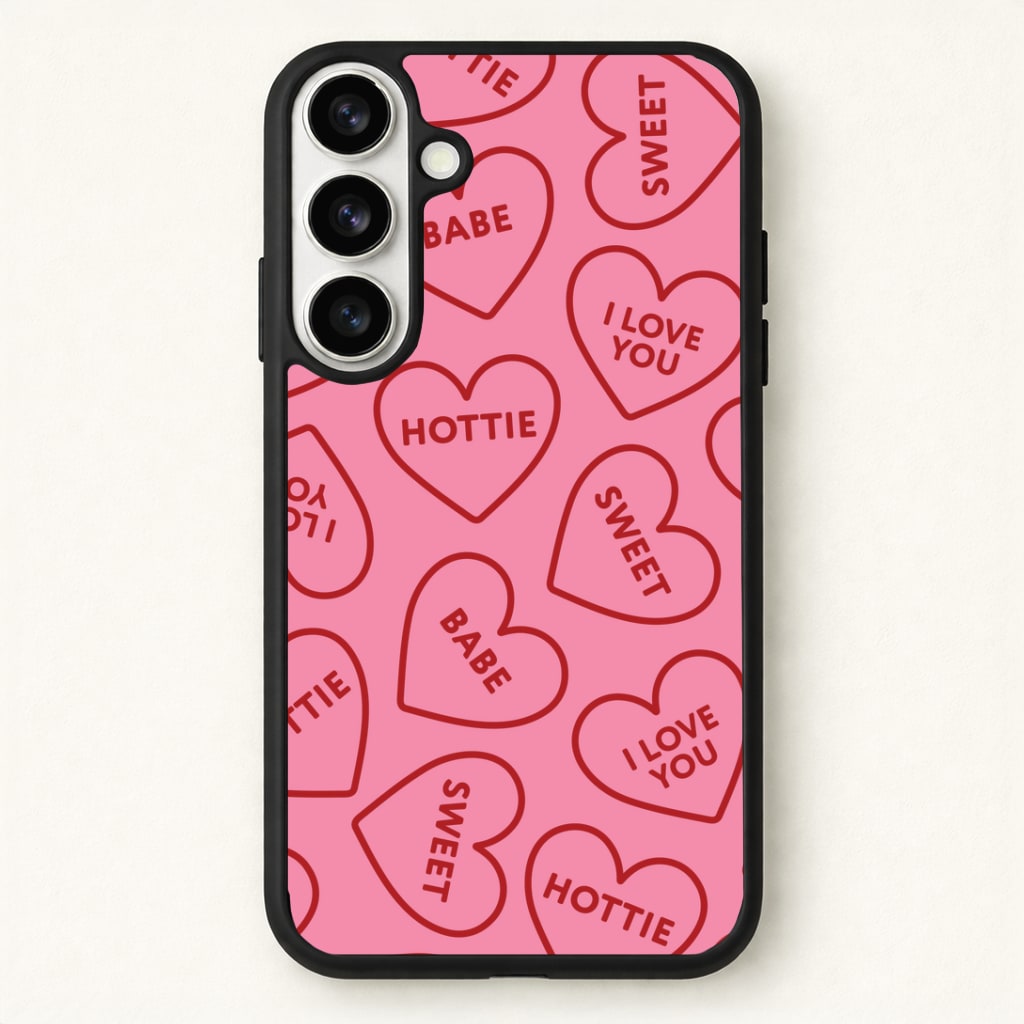 Quote Love Hearts Pattern Phone Case - Galaxy S26 / Standard