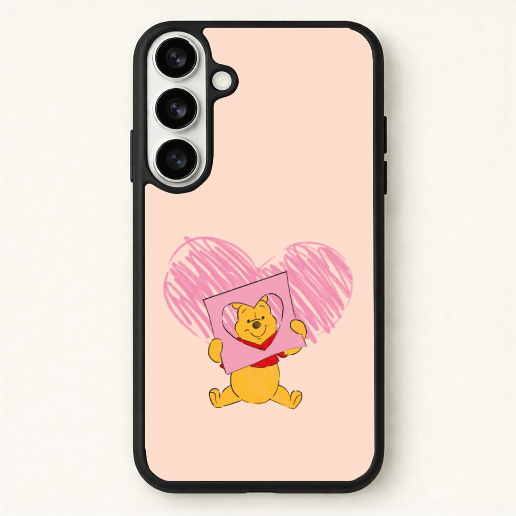 Pooh Heart Drawing Valentine's Phone Case - Galaxy S26 / Standard