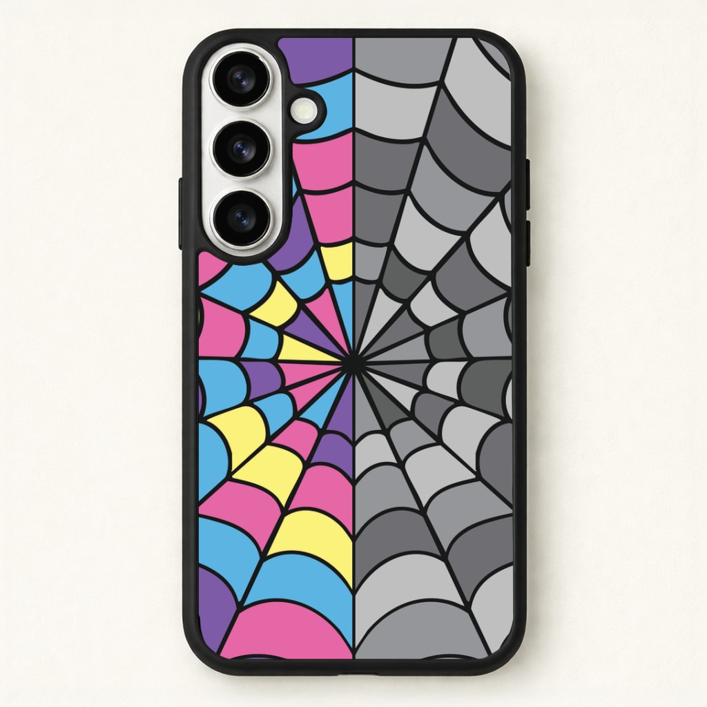 Colourful And Gray Spiderweb Phone Case - Galaxy S26 / Standard