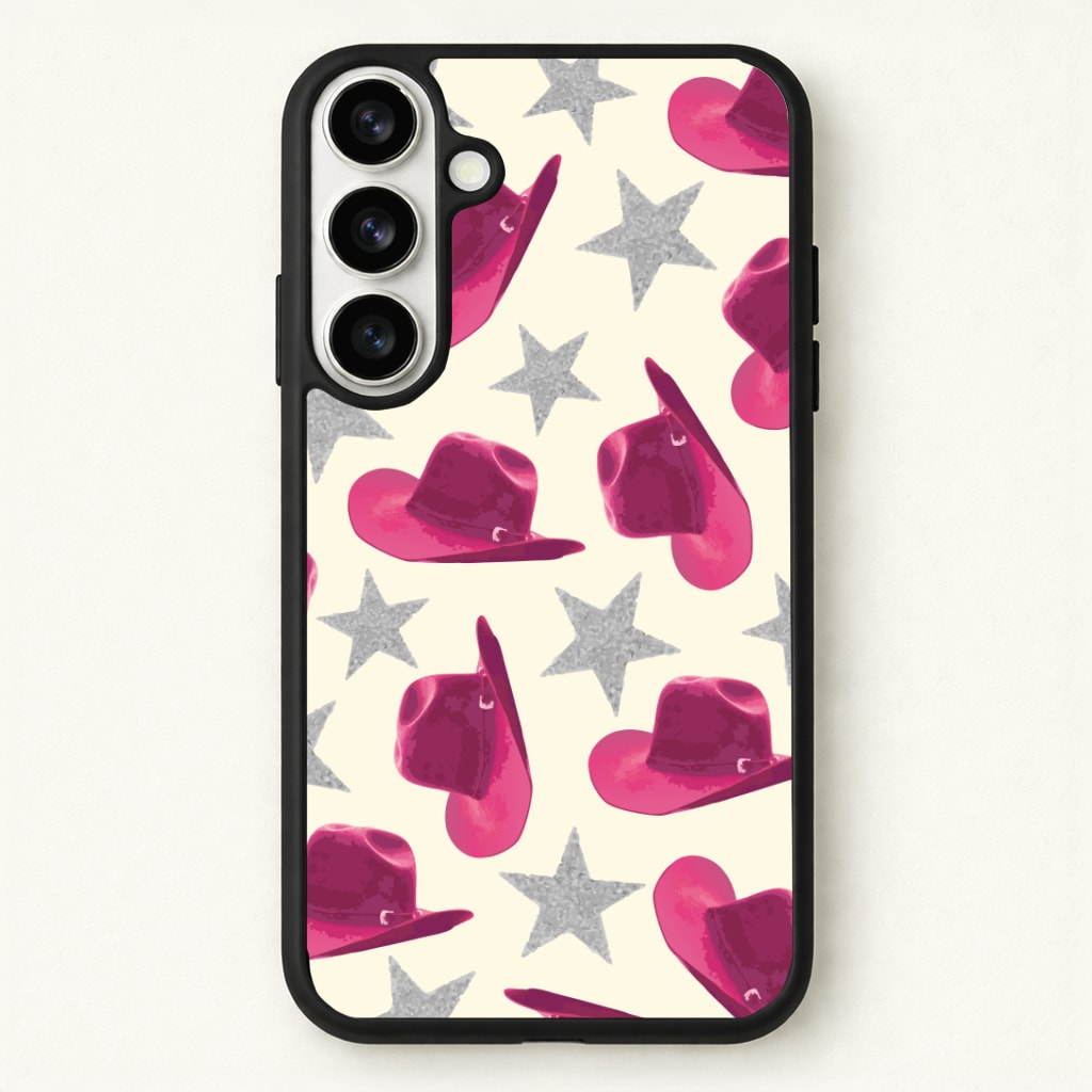Pink Cowboy Hats And Stars Pattern Phone Case - Galaxy S26 / Standard