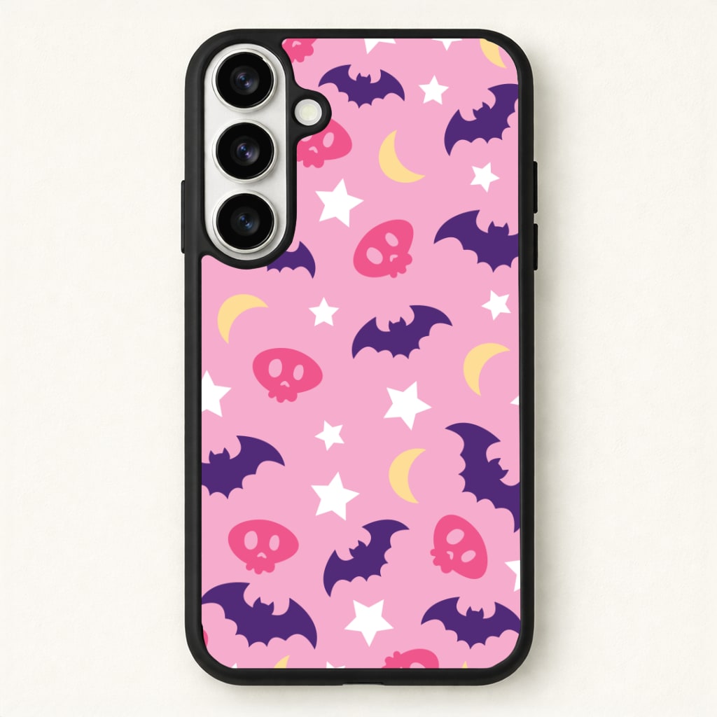 Skull, Bats And Stars Pattern Phone Case - Galaxy S26 / Standard