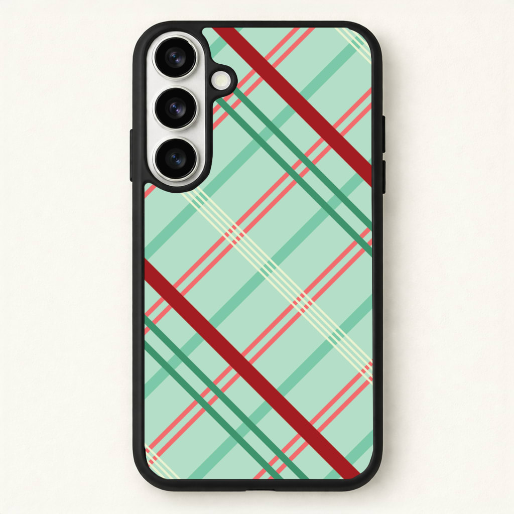 Pastel Tartan Christmas Pattern Phone Case - Galaxy S26 / Standard