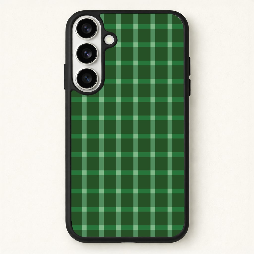 Dark Green Tartan Christmas Pattern Phone Case - Galaxy S26 / Standard