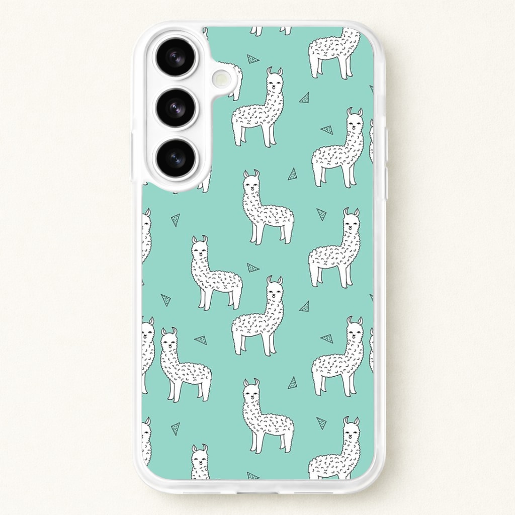 Mint Alpaca Pattern Phone Case