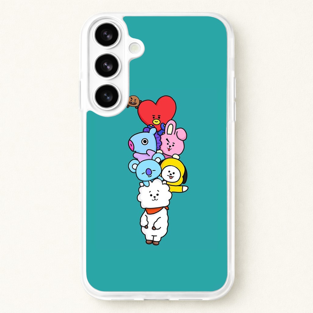 Green BT21 - RJ, Mang, Koya, Chimmy, Cooky, Shooky, Tata - K Pop Phone Case