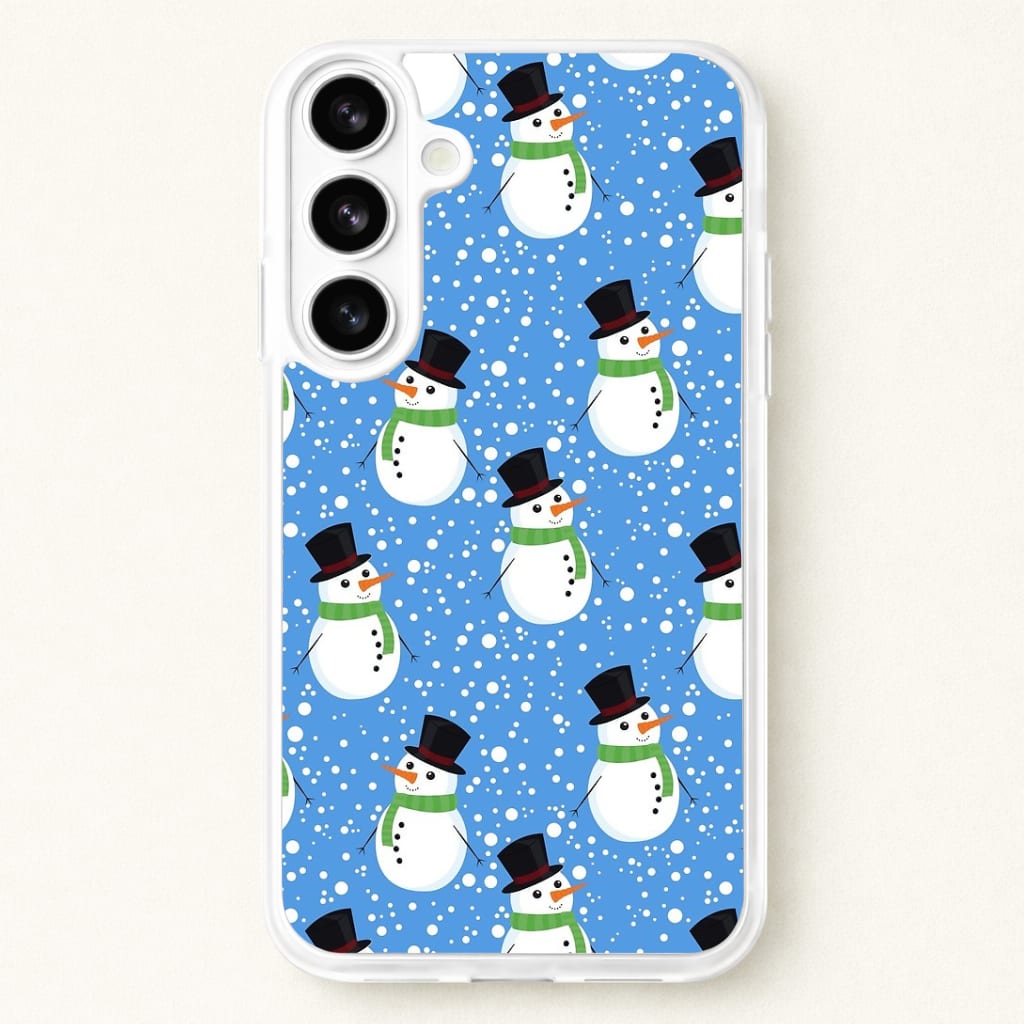 Blue Snowman Pattern Phone Case