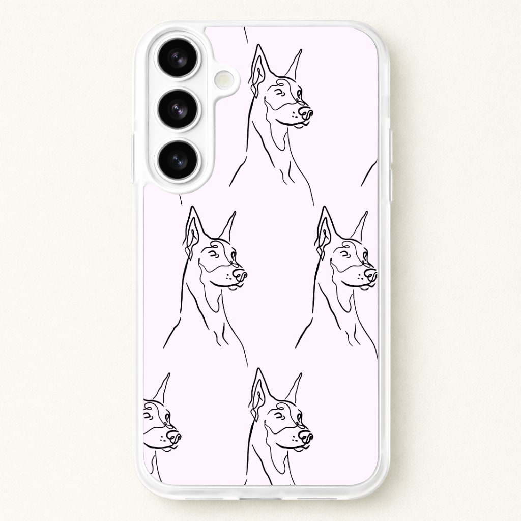 Dobermann Outline - Dog Pattern Phone Case