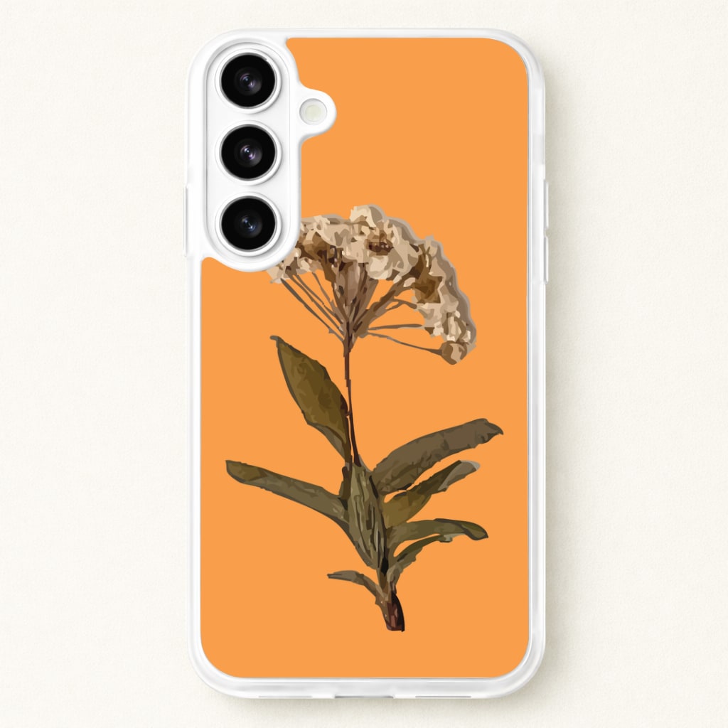 Bright Orange Pressed Flower Phone Case