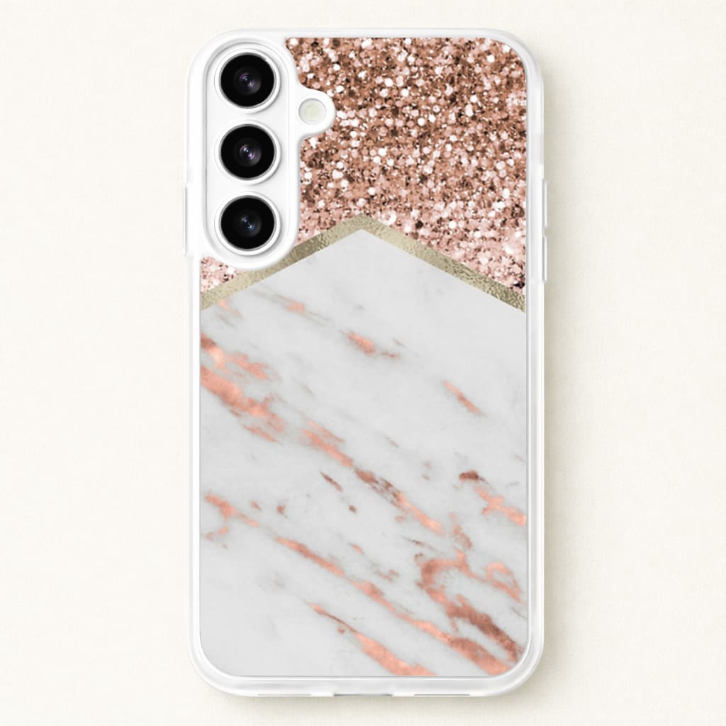 Rose Gold Marble & Glitter Phone Case